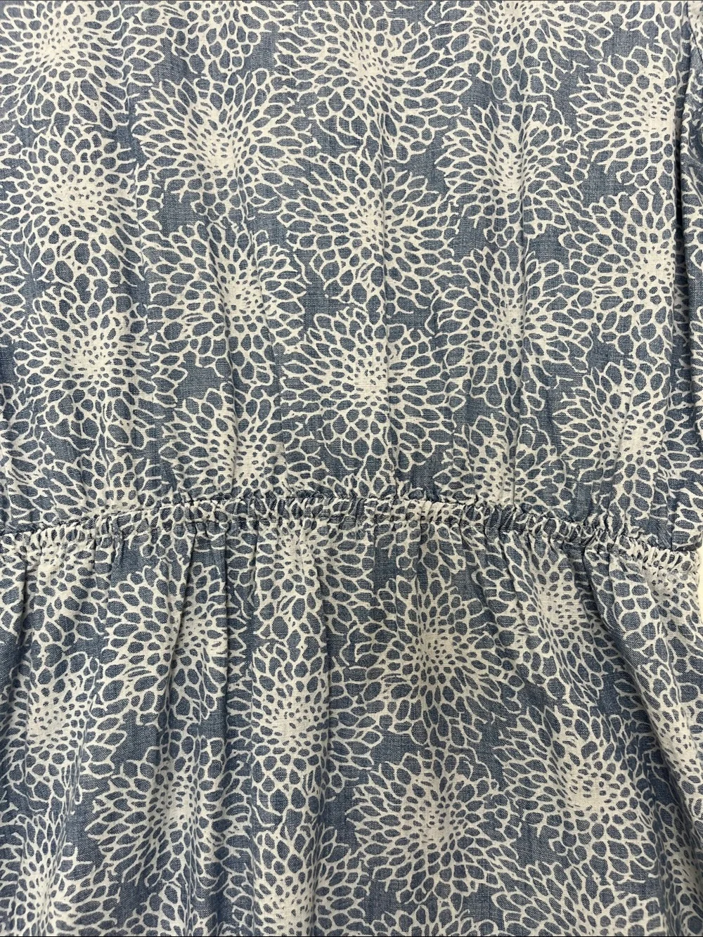 J. Crew Light Blue Denim Floral Printed Faux Wrap Mini Dress - Size Small